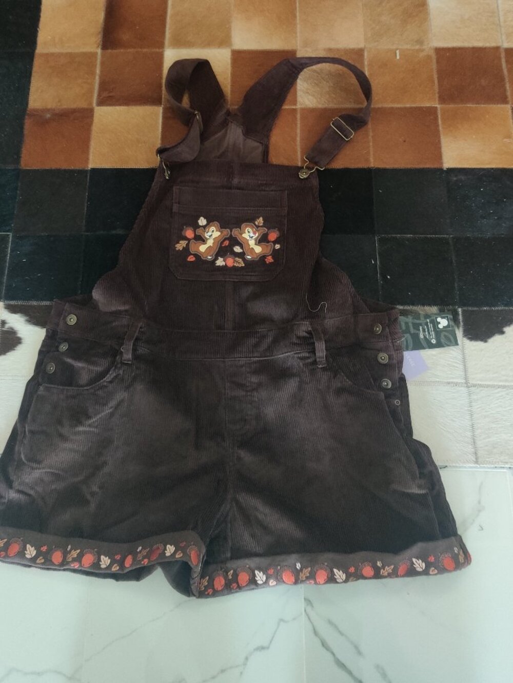 Hot Topic Chip N Dale corduroy shorts overalls size 3x New
